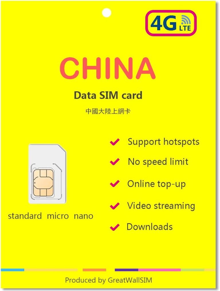 China 4G/LTE Travel Data SIM Card