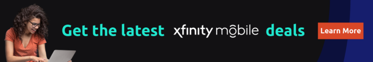 A banner advertising the latest deals from Xfinity Mobile